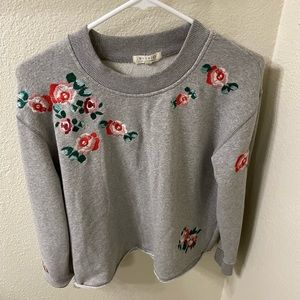 Madewell embroidered cutoff sweatshirt